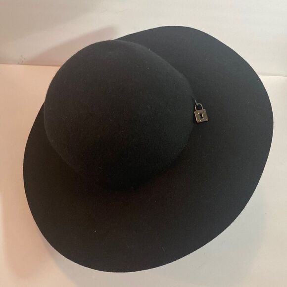 BCBGeneration Womens Black Wool Key Lock Buckle Hat - Picture 5 of 10